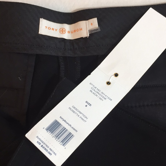 Tory Burch "Rosetta Pant" black, size 8, NEW w/bag - Picture 3 of 6